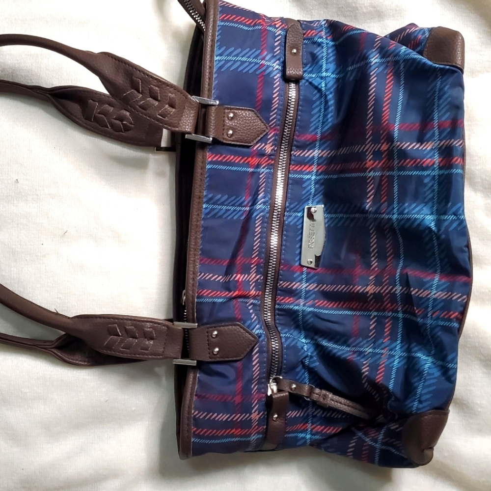 Rosette Plaid Handbag